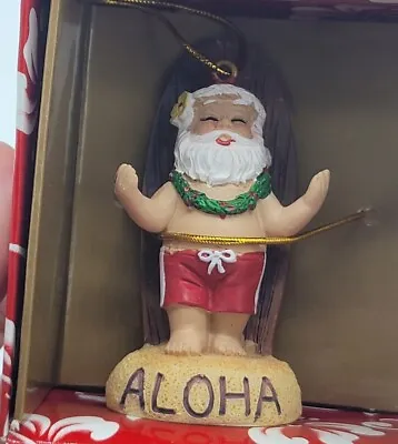 Hawaiian Santa With Surf Long Board Tropical Beach Christmas Ornament ALOHA • $11.99