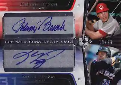 2004 Ultimate JOHNNY BENCH MIKE PIAZZA Dual Auto Signatures Card #d 25 HOF • $299.99