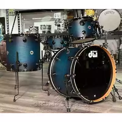 DW Collectors Pure Oak 5pc Drum Set Regal Blue To Candy Black Burst W/Black • $7875.90