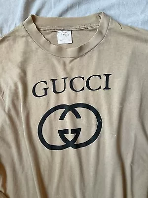 VTG 80s GUCCI Graphic Grunge Distressed T-Shirt Thrashed Large Made In Canada XL • $181.42
