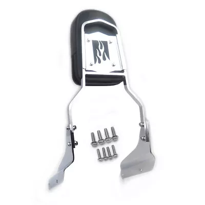 Chrome Flame Backrest Sissy Bar With Leather Pad For Honda Magna 750 VF750/250 V • $60