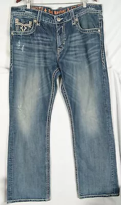 ROCK REVIVAL Bobber Men's  Straight Leg Denim Jeans Size 40 40x34 • $39.95