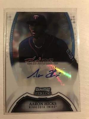 2011 Bowman Sterling Aaron Hicks Auto Twins BSPAH • $5.99