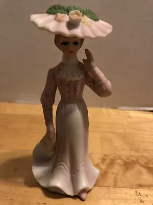 Lady With Bonnet Figurine In Pink Dress Made In Japan  N Vintage • $5.99