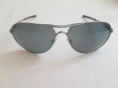 Oakley Plaintiff Wire Sunglasses - Gunmetal & Black Frame Grey Polarized Lenses • £149.99