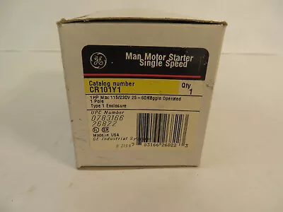 GE General Electric Manual Motor Starter CR101Y1 New In Box 115V-230V 1 Phase • $11.95