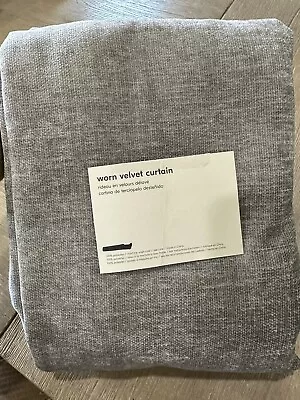 West Elm Worn Velvet Curtain 1 Panel 48x84  Metal Gray • $49