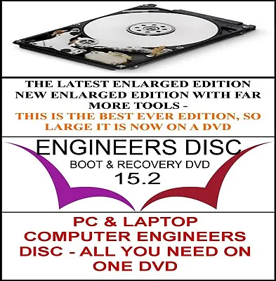 PC & Laptop Repair Tools Boot Disc Computer Engineers Recovery DVD Enlarged • £3.99