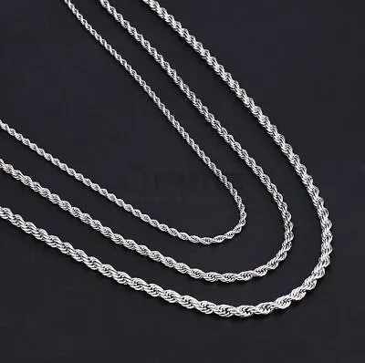 Women Men Gold Silver Twisted Rope  Hip Hop Stainless Steel Long Chain Necklace • £3.99