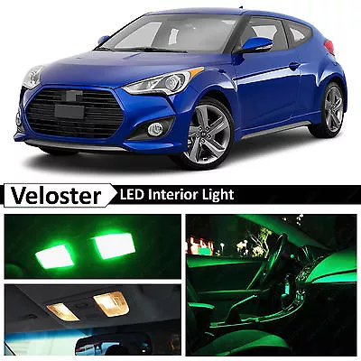 8x Green LED Lights Interior Package Kit For 2011-2015 Veloster • $10.89