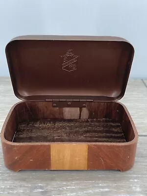 Vintage Hickok Business Card Mens Jewelry Box Storage Old Metal Wood Mid Century • $29.99