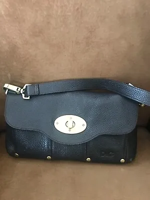 VINTAGE Dolce & Gabbana Purse Handbag Brown Pebbled Leather W/Blindstamped Logo • $129.95