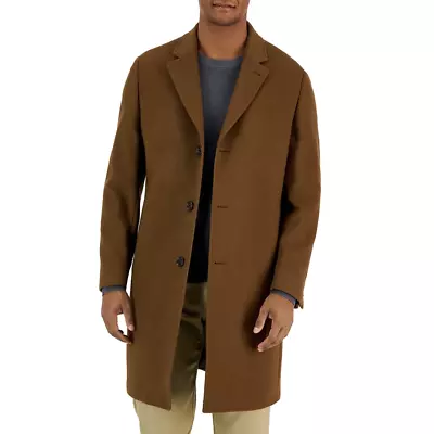 Lauren Ralph Lauren Men’s Luther Luxury Blend Overcoat In Vicuna Tan Size 40L • $315