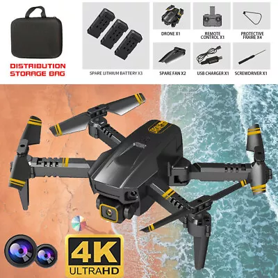 $46.89 • Buy GPS Drone For Adults With 4K Dual Camera,Foldable RC Quadcopter With 3Batteries