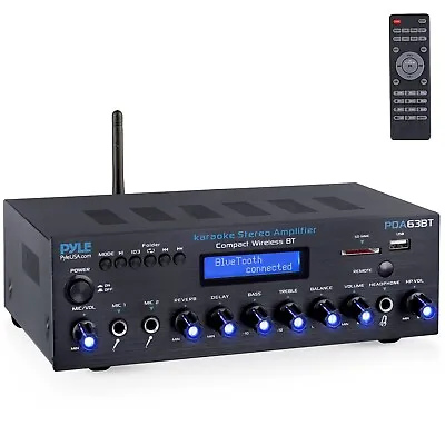 Pyle 200W Wireless BT Streaming Amplifier Multi-Channel Home Audio Receiver • $67.99