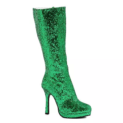 Ellie Shoes - 421-ZARA - 4  Knee-High Boot With Glitter - Size: 6-Green Glitter • $50.99