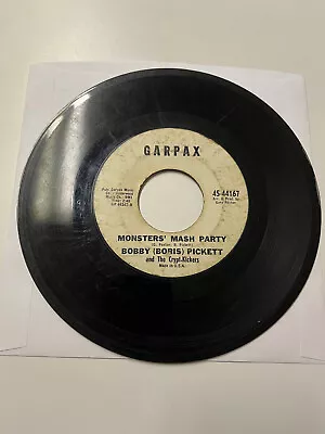 Bobby Boris Pickett MONSTER MASH/MONSTERS MASH PARTY 45RPM VInyl Record Garpax • $2.99