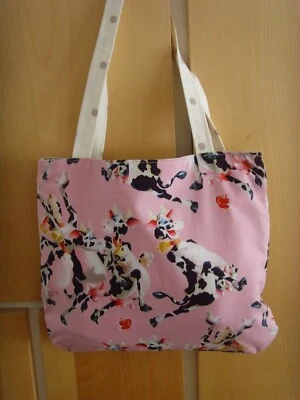 £12.99 • Buy  15in FUN 'MILK RUN' FUNNY COW  PRINT LINED  BAG ECO SHOPPER PINK OILCLOTH 