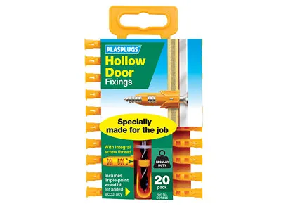 £12.32 • Buy Plasplugs SDR556CC SDR556 Hollow Door Fixings (20)