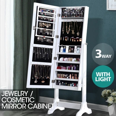 $139.99 • Buy Levede Mirror Jewellery Cabinet Makeup Storage Cosmetic Organiser Box Standing