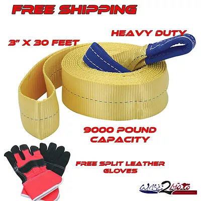 Heavy Duty Tow Recovery Rescue Strap ATV QUAD HONDA RECON TRX 250 TE TM Big Red • $79.99