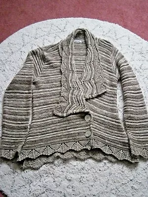 £3.50 • Buy M & Co Soft Brown Lacey Wrap Over Cardigan Size M