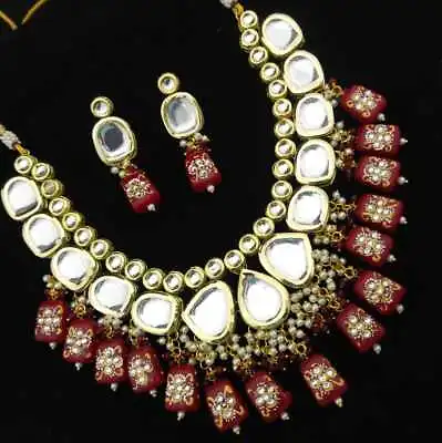 Indian Kundan Bridal Choker Jewelry Bollywood Mughal Style Full Set For Women • $32.99