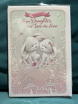 Daughter And Son In Law Wedding Anniversary Card Cute Bears With Love Env Inc • £1.65