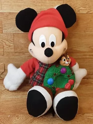 Mickey Mouse & Dale Chipmunk Disney 13  Christmas 2001 Stuffed Plush Electronic • $14.40