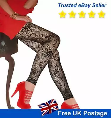 £6.27 • Buy Tights Stockings Women's Patterned Net Fishnet Hosiery Footless Floral Lingerie