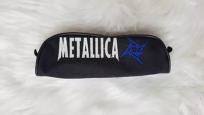 £12.50 • Buy Black Canvas Pencil Case Embroidery Metallica Logo For School Office Vintage