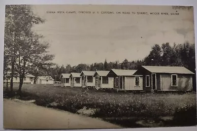 Buena Vista Camps Moose River Maine Postcard Unposted ArtVue Vintage Cabins • $4.45