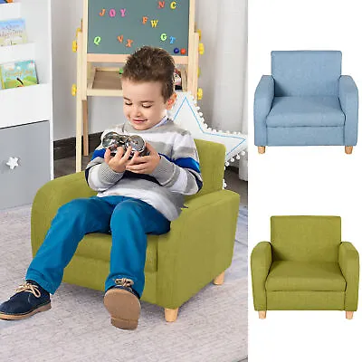 Child Armchair Wood Frame W/ Cushion Padding Seat Low-Rise Bedroom • £47.99