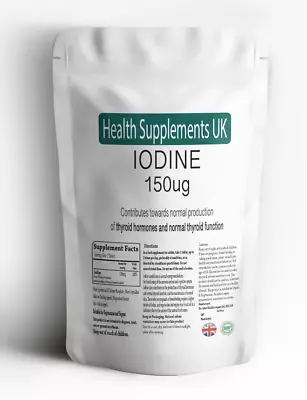 Iodine 150mcg High Strength | Healthy Thyroid Support | Slimming Aid | UK MADE • £10.99