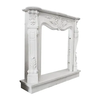 Frame Fireplace Classic IN Marble Carrara With Decoration Louis XVI L150cm • $8191.45