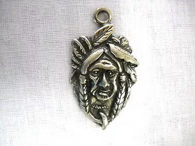 Detailed Usa Cast Pewter Old Chief Medicine Man Pendant Adj String Cord Necklace • $11.99