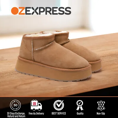 Urban UGG® Australian Made Sheepskin Wool Ankle Ultra Mini Platform Nonslip Boot • $189