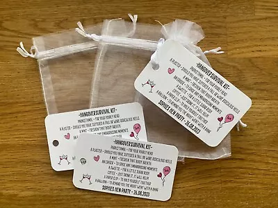 £4.99 • Buy X10 Hen Party, Bridal Shower Personalised Hangover Kit Recovery Favour Bags 
