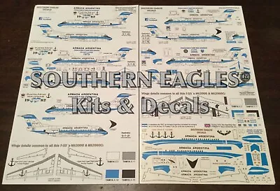 FOKKER F28 Mk3000 - ARMADA ARGENTINA Delivery And Falklands War - 1/144 Decals • $16