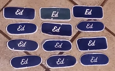  ED  12 PATCH LOT Blue Uniform WORK Shirt Name Tag Mechanic Shop Harley Craft • $24.99