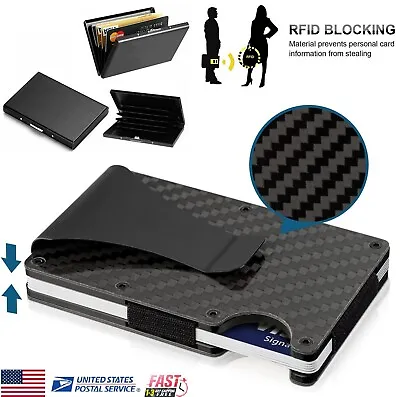 Men's Wallet RFID Blocking Slim Money Clip Credit ID Card Holder Thin Minimalist • $7.63