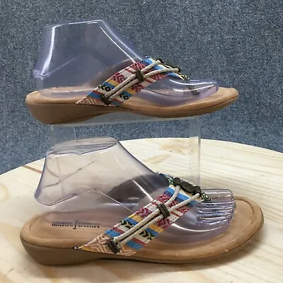 Minnetonka Sandals Womens 9 Flip Flop Wedge Heels Comfort Multicolor Slip On • $20.99