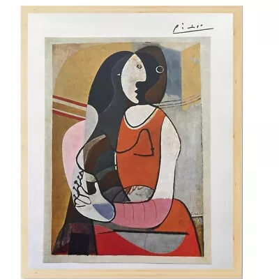 Pablo Picasso Vintage Original Color Plate Print - Seated Woman 1927 • $85