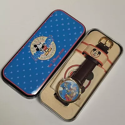 Disney Mickey Mouse Band Leader Fossil Watch & Tin New VTG NOS Classic Adventure • $99.99