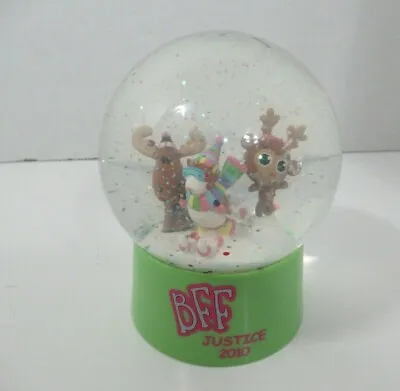 Justice Stores BFF 2010 Glitter Snow Water Globe Monkey Reindeer Guinea Pig Skis • $33.70