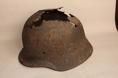 Original German Helmet M42 Battle Damage WWII WW2 World War 2 From KURLAND • $45