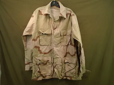 US Military 3 Color Desert Camo DCU Coat Shirt Twill Size Medium Long 1991 85-S • $29.95