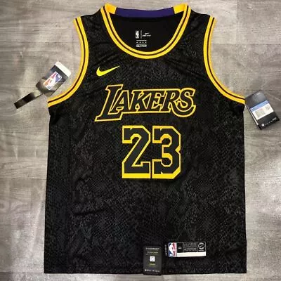 Lakers No. 23 James Jersey Men's Black Crewneck Basketball Jersey Sports Vest- • £19.74