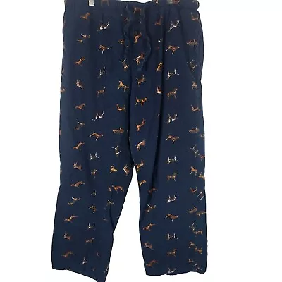 Woolrich Pajama Pants XL Mens Dog Print Straight Leg Pockets Pull On Sleepwear • $16.02