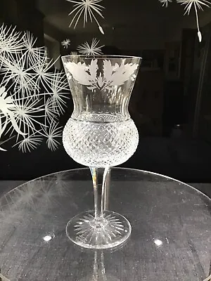£140 • Buy Edinburgh Crystal Tall Thistle Etched Water/Wine Goblet - Tapered Stem - SIGNED.